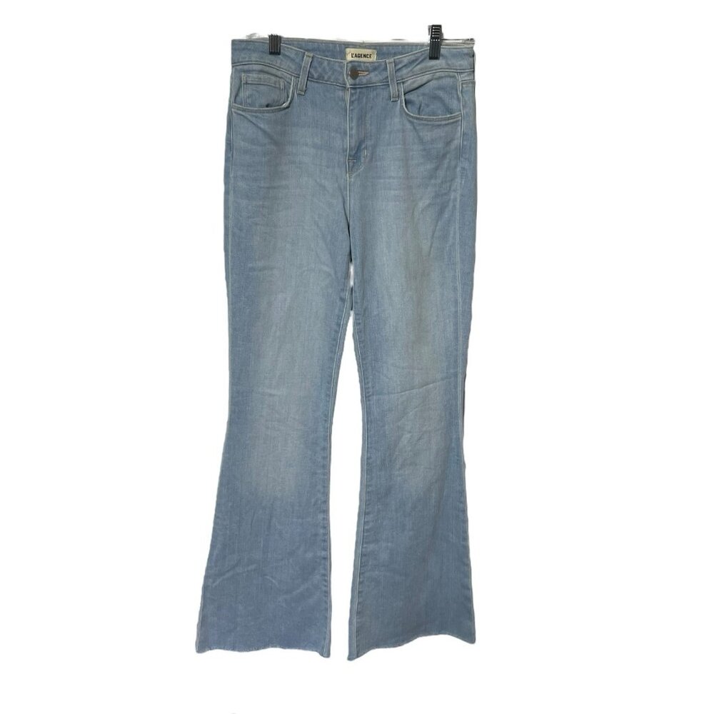L'agence Sera High Rise Flare Jeans Size 26 Light Blue Denim Boho